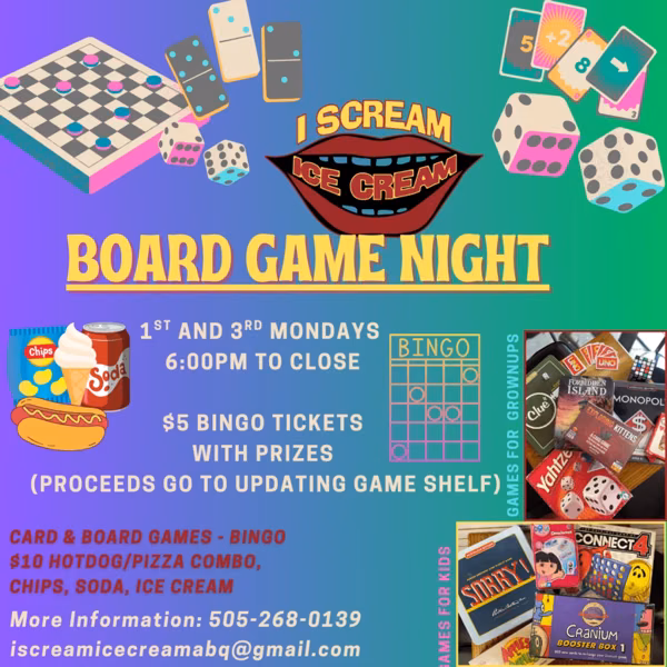 Board Game Night at I Scream Ice Cream