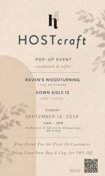 HOSTcraft Pop-Up: Raven’s Woodturning x Down Aisle 12